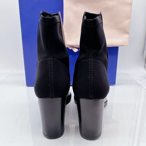 Stuart Weitzman Harper 80 Womens Pointed Toe Heeled Bootie Black Leather US 9 B - Picture 5 of 10